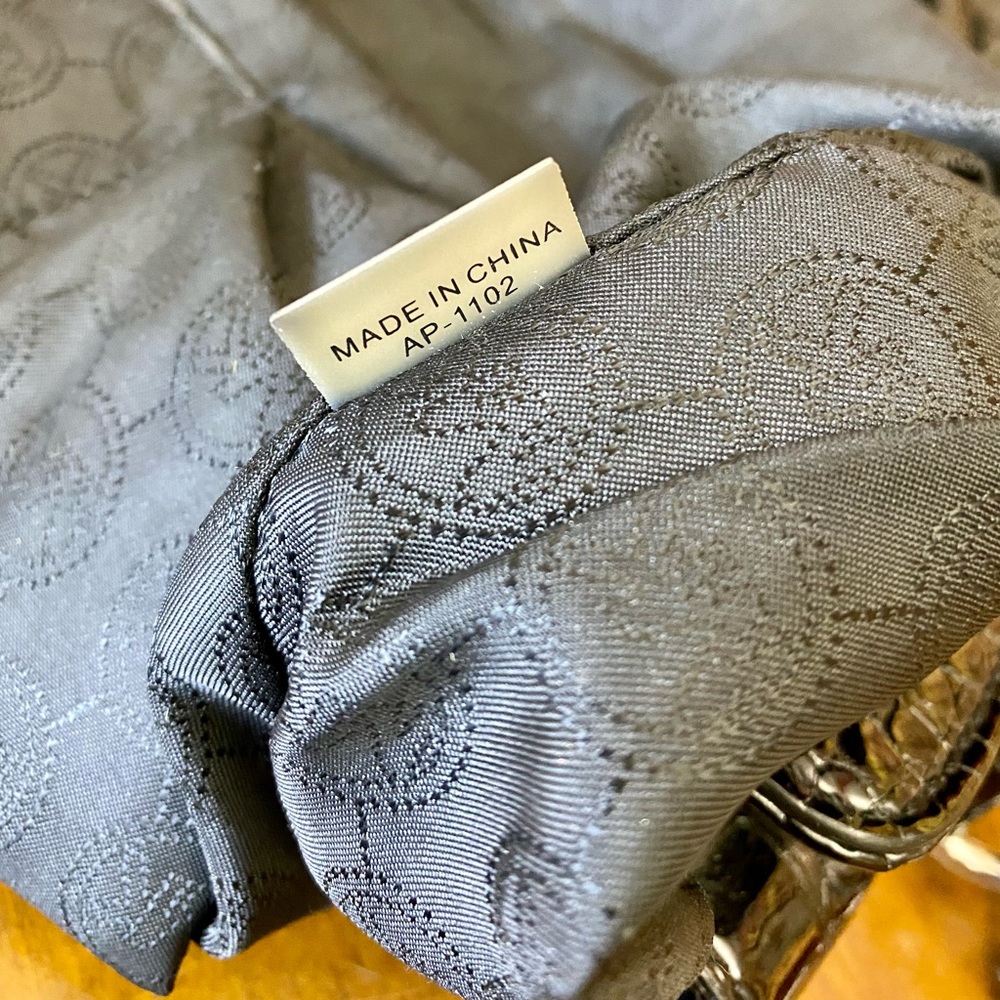 Michael Kors Black Embossed Snakeskin Leather Tote - Picture 9 of 15